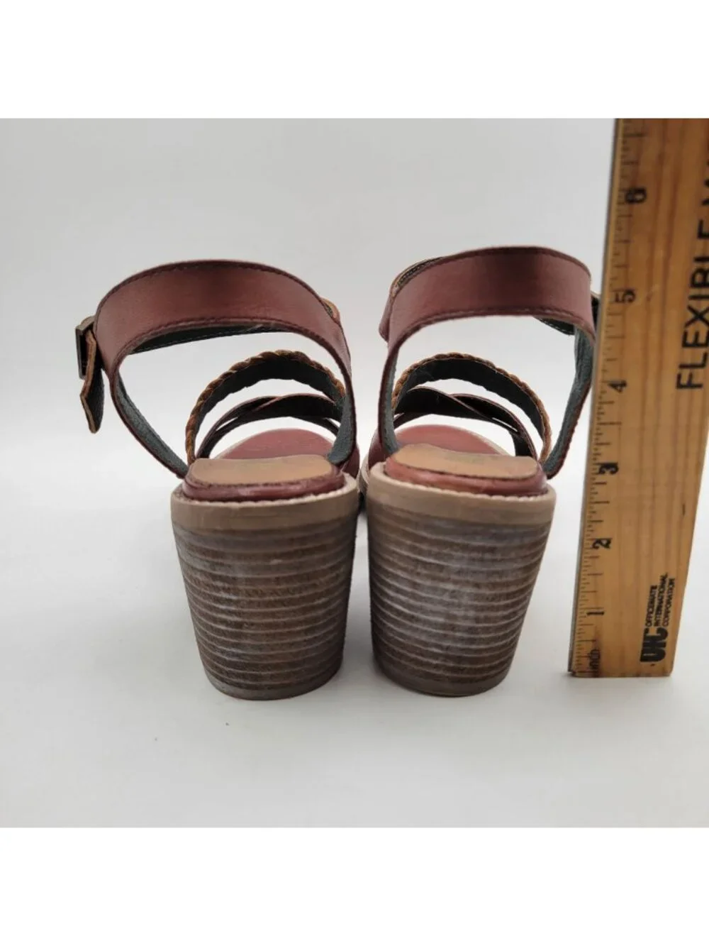 Women’s Brown Leather Block Heel Sandals